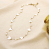 Collier acier inoxydable nacre bille cœur 0126097 blanc