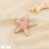 Broche étoile de mer acier émail perle acrylique 0526007 rose