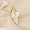 Broche pin's coquillage marin acier inoxydable émail 0526011 blanc