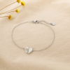 Bracelet acier inoxydable miniature nacre cœur 0226204 argenté