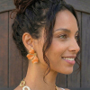 Boucles d’oreilles fleur acier inoxydable émail 0326115