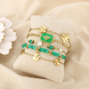 Ensemble 5 bracelets acier abeille fleur pierre 0226215 vert