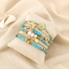 Ensemble 6 bracelets acier pierre nuance turquoise 0226217 bleu turquoise