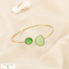 Bracelet jonc acier inoxydable verre facetté coloré 0226057 vert