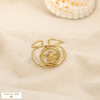 Bague ouverte double-rangs acier inox nacre tortue 0426074 doré
