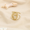 Bague ouverte étoile de mer coquillage acier nacre 0426075 doré