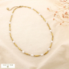 Collier acier inoxydable perle acrylique 0126163 doré