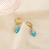 Boucles d’oreilles acier émail créoles coquillage 0326153 bleu turquoise