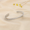 Bracelet jonc ouvert acier inoxydable effet perlé 0226074 argenté