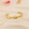 Bracelet jonc ouvert acier inoxydable ajouré nœud 0226079 doré