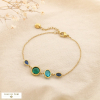 Bracelet acier inox cristal facetté multicolore 0226169 vert aqua