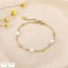 Bracelet acier inoxydable bille perle acrylique 0226166 doré
