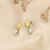 Boucles d’oreilles 2 en 1 acier goutte bicolore 0326016 doré/argenté