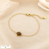 Bracelet acier inoxydable nacre tortue style marin 0224108 marron