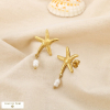 Boucles d’oreilles acier inox étoile de mer perle 0326173 doré