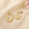Boucles d’oreilles créoles acier forme U arrondie 0326179 doré
