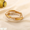 Lot de 4 bracelets jonc acier résine marbré 0226237 naturel/beige