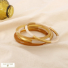 Lot de 4 bracelets jonc acier résine marbré 0226237 taupe