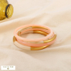 Lot de 4 bracelets jonc acier résine marbré 0226237 rose nude