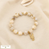 Bracelets acier inoxydable homard résine élastique 0226240 naturel/beige