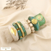 Ensemble 8 bracelets acier résine émail cristal 0226244 vert foncé