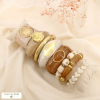 Ensemble 8 bracelets acier résine nuance taupe 0226246 taupe