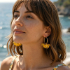 Boucles d’oreilles demi-créoles acier résine cristal 0326114