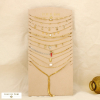 Ensemble 10 colliers acier perle strass nacre émail 0126209 doré