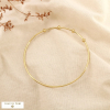 Bracelet jonc fin acier inoxydable billes 0225221 doré