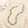 Collier acier inoxydable acrylique fleurs colorées 0126210 vert