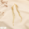 Boucles d'oreilles acier inoxydable franges serpent 0326184 doré