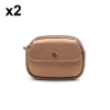 2 porte-monnaies Flora&Co simili-cuir grainé 2 compartiments zip 0926501 bronze