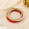 3 Bracelet jonc accumulation acier résine marbrée 0226260 rouge