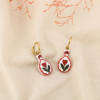 Boucles d’oreilles acier acrylique vase fleur 0326191 rouge