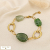 Bracelet acier inoxydable résine marbrée maillons 0226165 vert