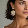 Boucles d’oreille rosace néo-vintage chic acier 0326028