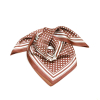 Carré satin motif à pois touché soie polyester 0726542 marron