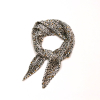 Foulard satin plissé imprimé léopard polyester 0726522 marron