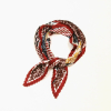 Foulard satin plissé imprimé patchwork polyester 0726524 rouge bordeaux