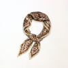 Foulard satin plissé motif cachemire polyester 0726523 marron