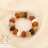 Bracelet élastique acier résine marbrée multicolore 0226534 marron