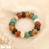 Bracelet élastique acier résine marbrée multicolore 0226534 multi