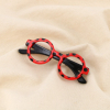 Broche épingle lunettes rondes pois résine métal 0526500 rouge
