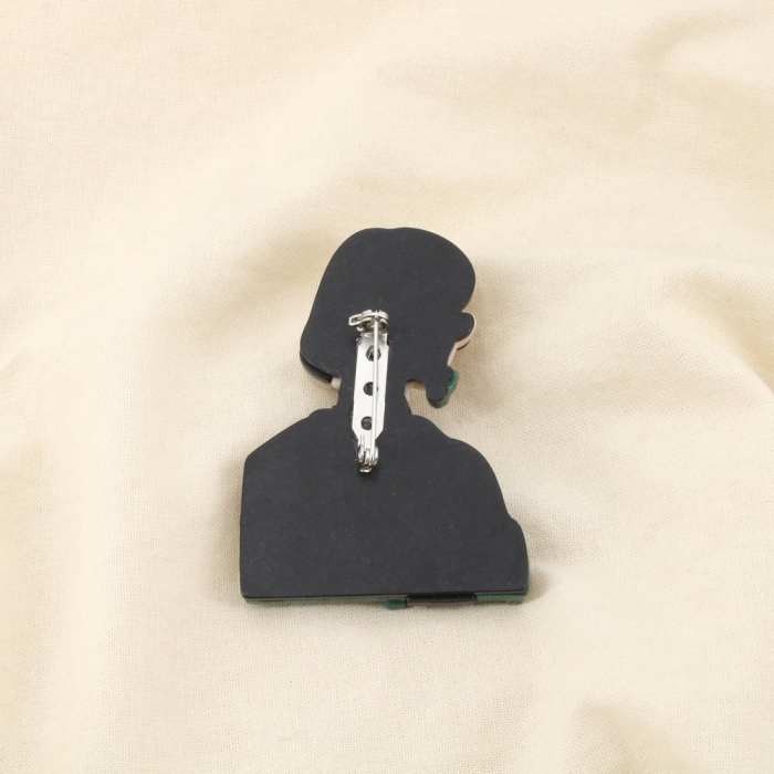 Broche épingle femme chic résine marbrée métal 0526504 mauve