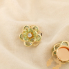 2 Cache-boutons fleur métal strass 0626508 doré