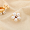 2 Cache-boutons fleur métal strass perles acryliques 0626514 doré