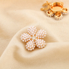2 Cache-boutons fleur métal strass perles acryliques 0626510 doré