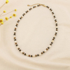 Collier acier inoxydable pierres nuances naturelles 0126574 marron