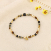 Bracelet élastique acier pierres nacre multicolores 0226572 gris foncé