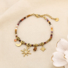 Bracelet acier pierres strass breloques célestes 0226571 marron